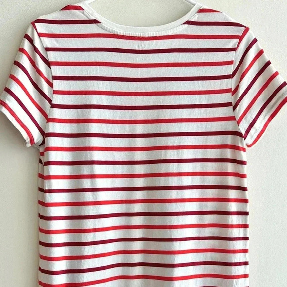 GAP Favorite T-Shirt, Women’s Red Maroon Striped Short Sleeve Shirt, Size Large - Picture 10 of 16